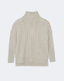 Pull en cachemire blanc et beige pour femme - Kujten packshot
