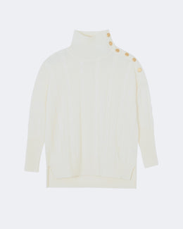 Pull en cachemire blanc pour femme - Kujten packshot
