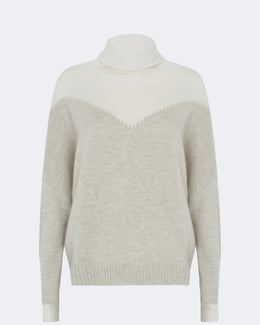 Pull en cachemire blanc pour femme - Kujten packshot