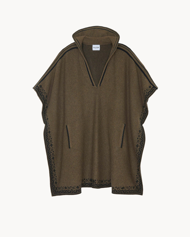 Poncho Ines moss khaki - Image principale