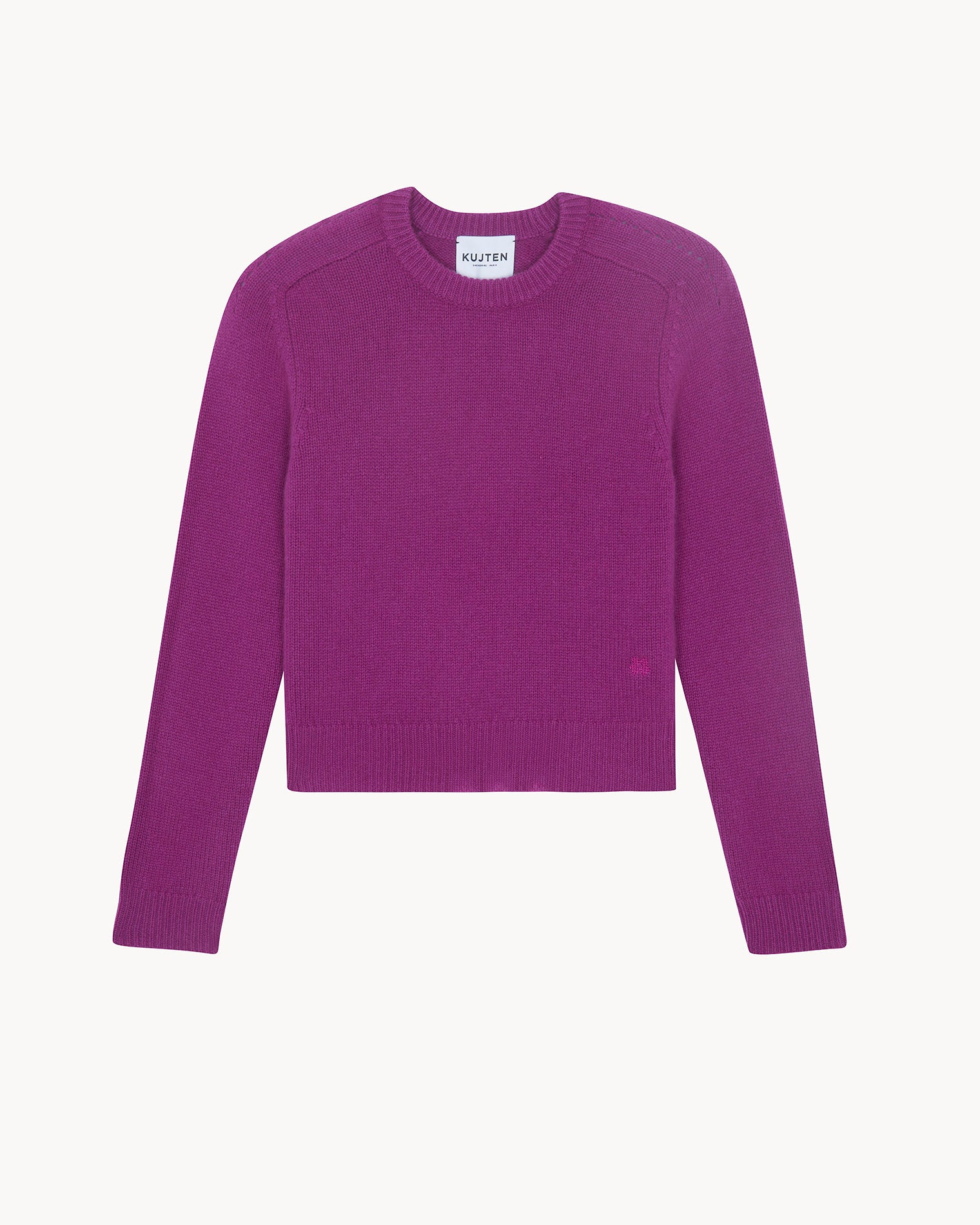 Pull Cachemire Col Rond Court Violet Kujten Cachemire