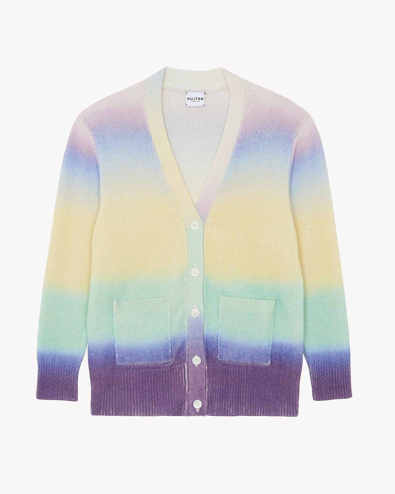 Multicolor Long Cashmere Cardigan Kujten Cashmere