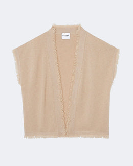 Gilet en cachemire beige pour femme - Kujten packshot