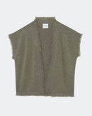 Gilet en cachemire kaki pour femme - Kujten packshot
