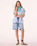 Gilet en cachemire bleu pour femme - Kujten