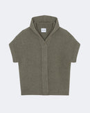 Gilet en cachemire kaki pour femme - Kujten packshot