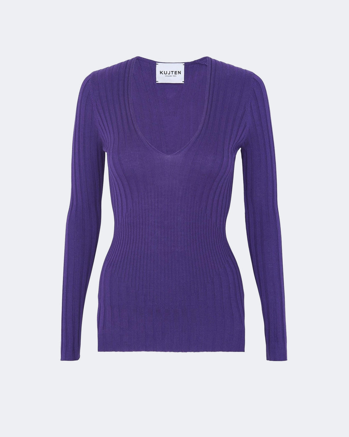 Pull en cachemire & soie violet pour femme - Kujten packshot