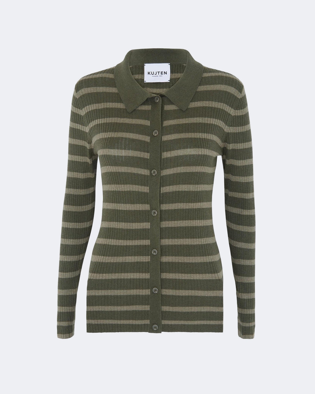 Gilet en cachemire & soie kaki pour femme - Kujten packshot
