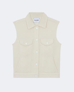Veste en cachemire blanc pour femme - Kujten packshot