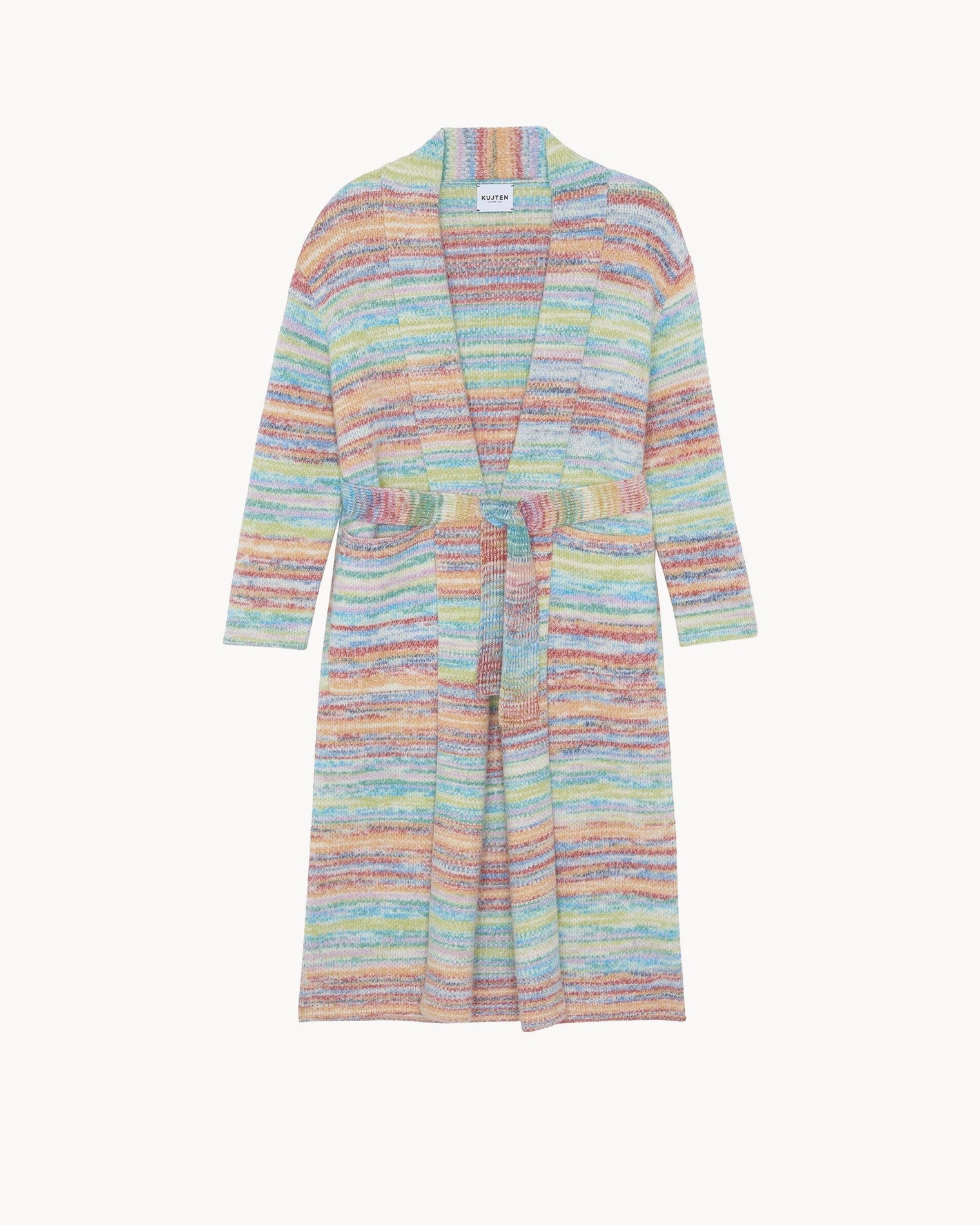 Multicolor Long Cashmere Coat Kujten Cashmere - Main Image