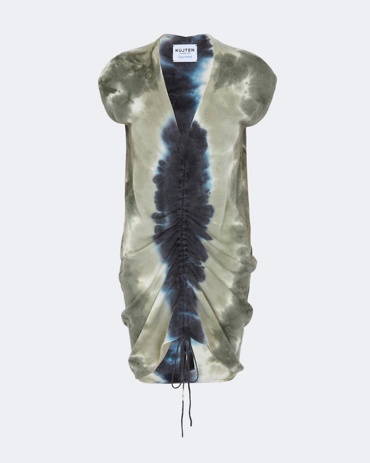 Robe en cachemire kaki pour femme - Kujten packshot