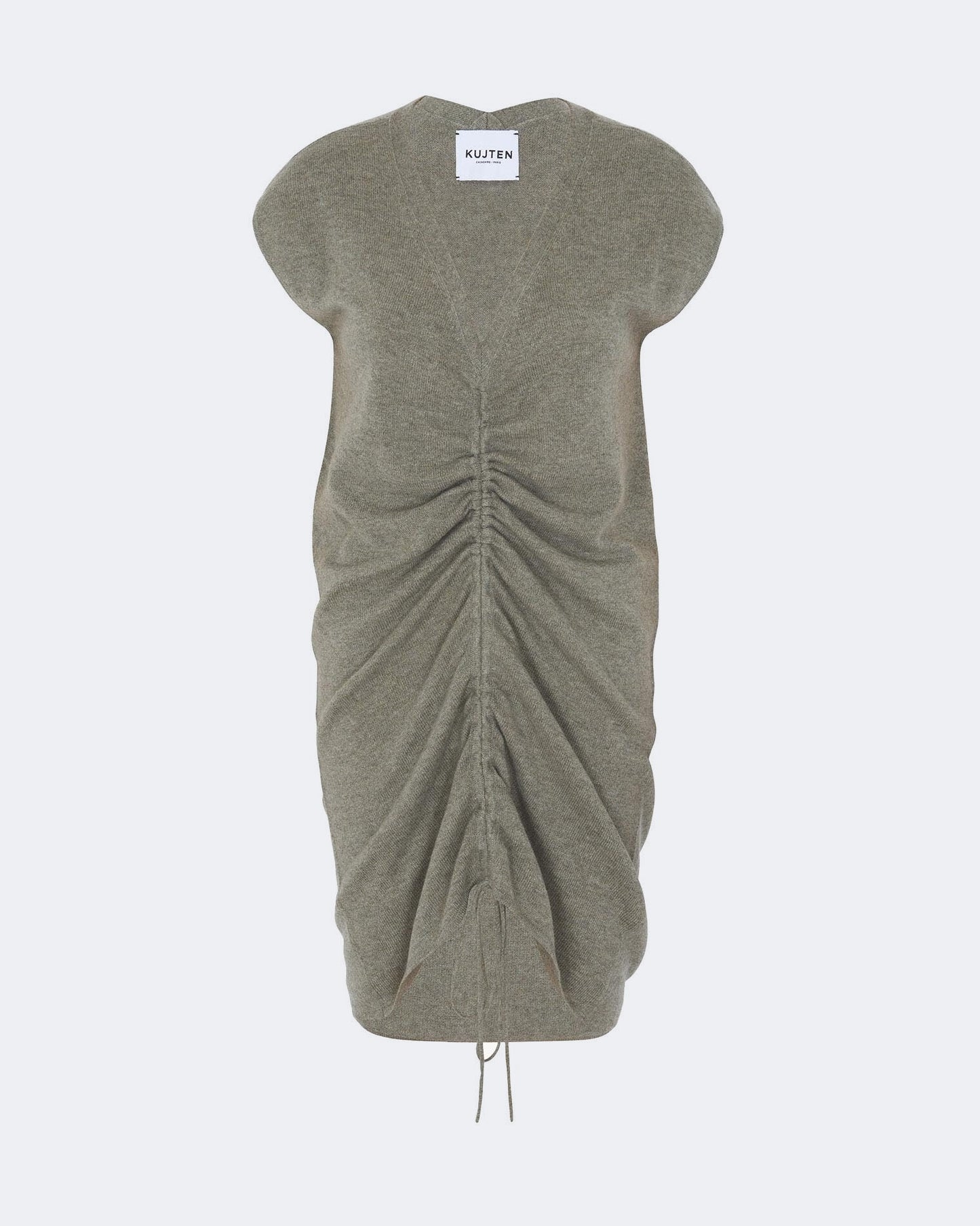 Robe en cachemire kaki pour femme - Kujten packshot