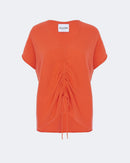 Top en cachemire orange pour femme - Kujten packshot