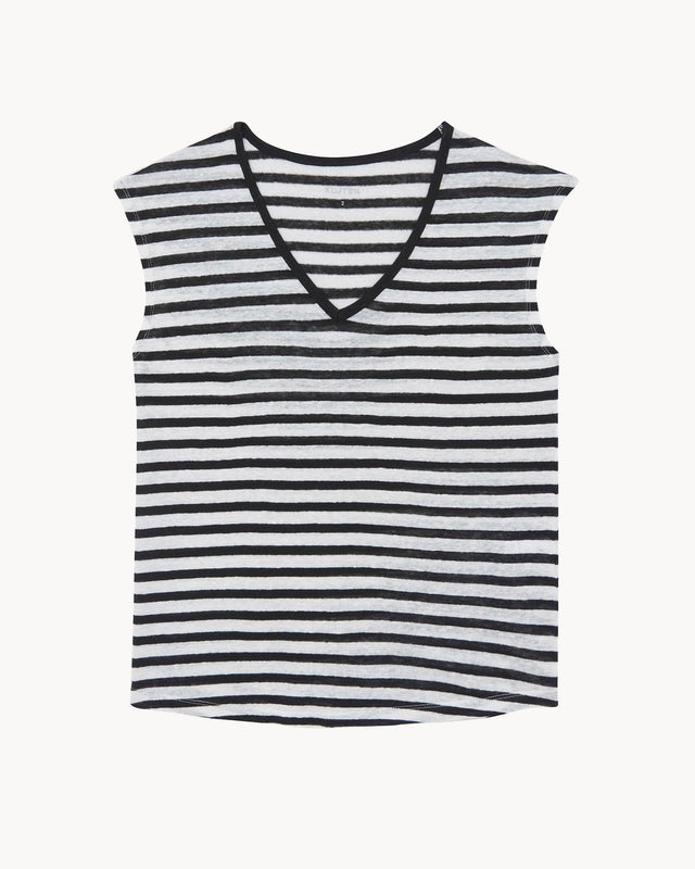T-Shirt Karol Stripes white - Image principale