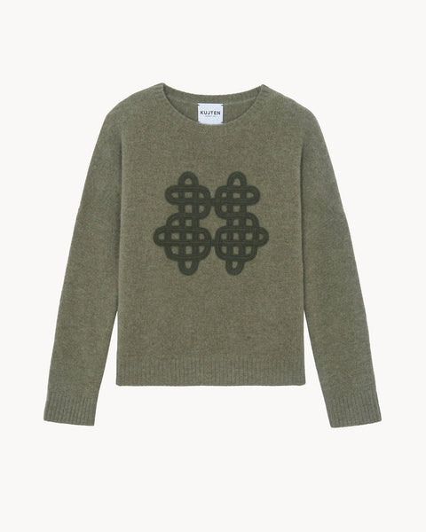 Sweater Amelie Symbol dark khaki - Image principale