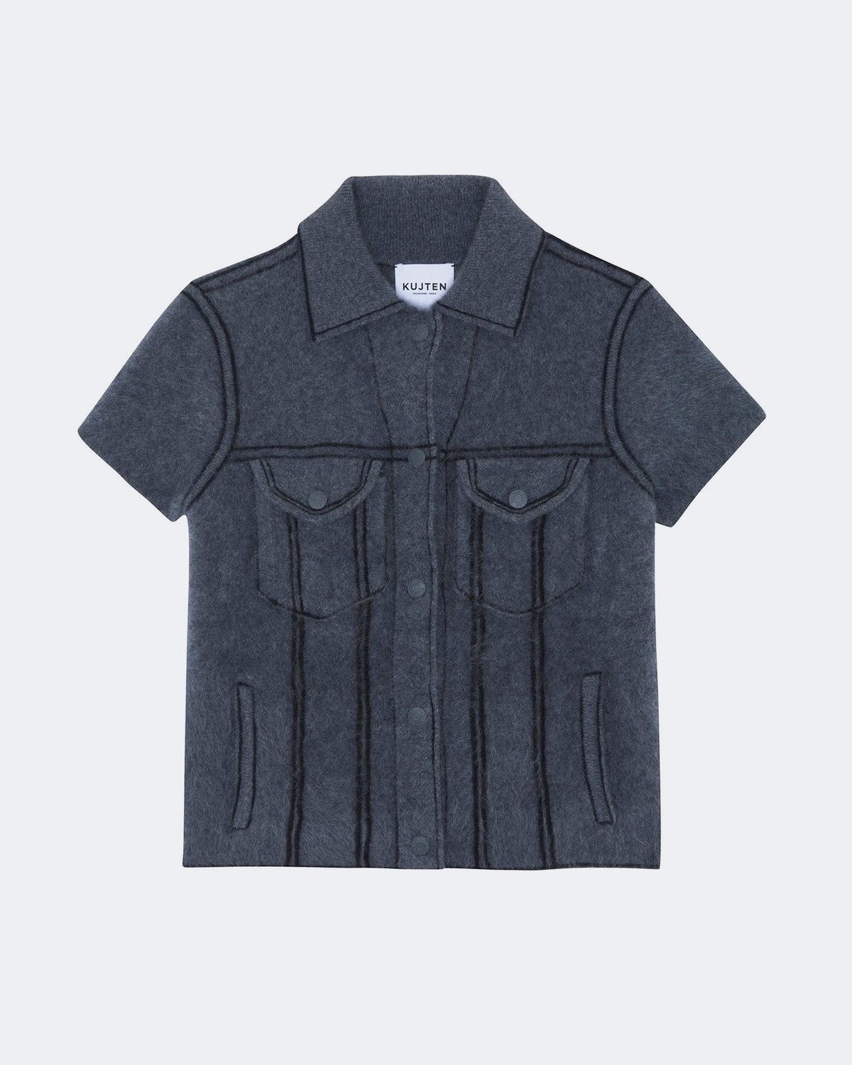 Veste en cachemire gris pour femme - Kujten packshot