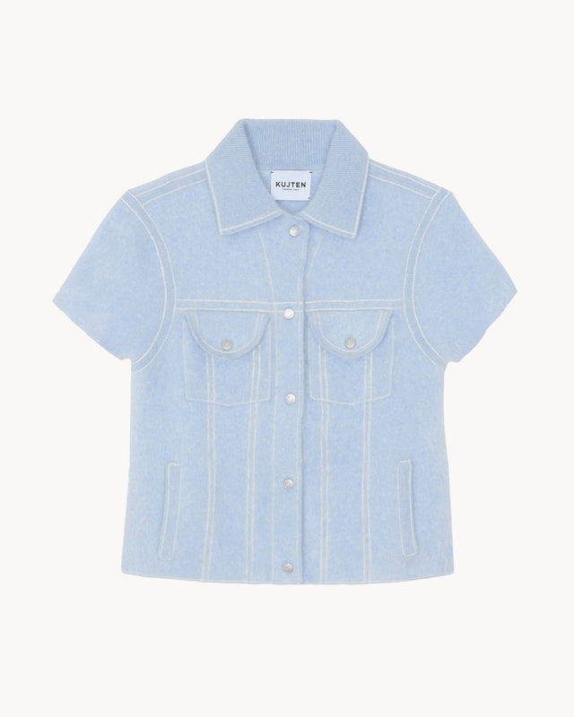Jacket Jessinda Fluffy marl sky blue - Image principale