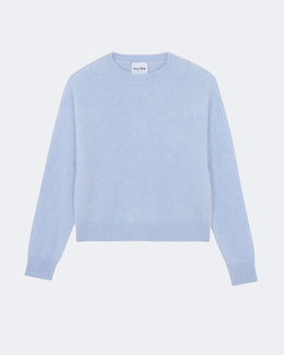 Pull en cachemire bleu pour femme - Kujten packshot