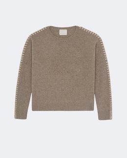 Pull en cachemire beige pour femme - Kujten packshot