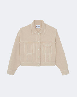 Veste en cachemire beige pour femme - Kujten packshot
