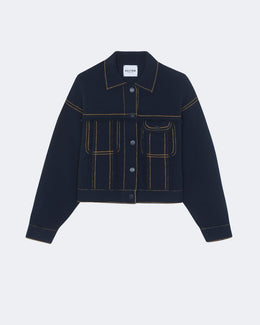 Veste en cachemire bleu pour femme - Kujten packshot