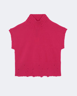 Pull en cachemire rose pour femme - Kujten packshot