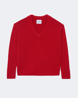 Pull en cachemire rouge pour femme - Kujten packshot