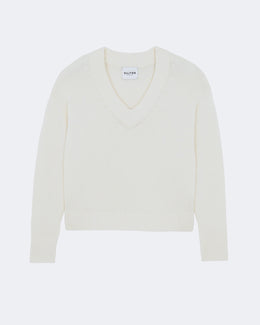 Pull lila cachemire blanc - Kujten packshot