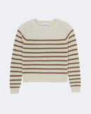 Pull en cachemire blanc et camel pour femme - Kujten packshot