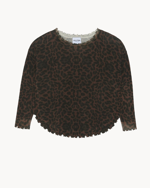 Sweater Melah Leopard leoprint brown - Image principale