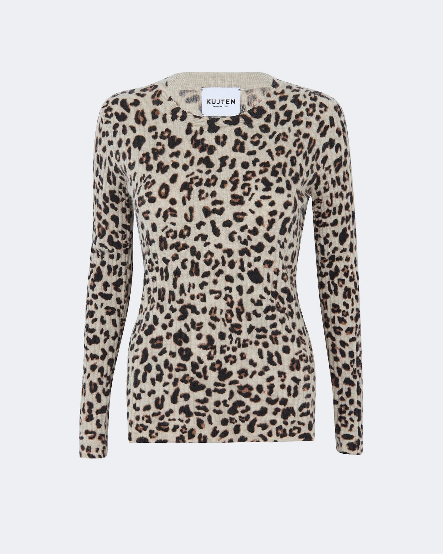 Pull en cachemire blanc et beige pour femme - Kujten packshot