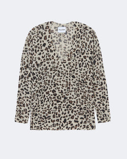 Pull en cachemire blanc et beige pour femme - Kujten packshot