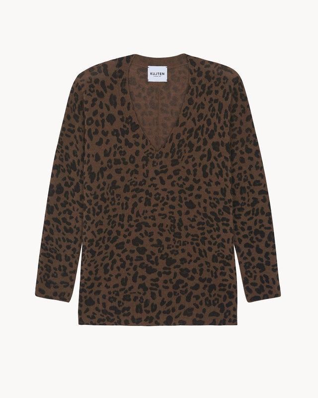 Pull Owari marron léoprint - Image principale