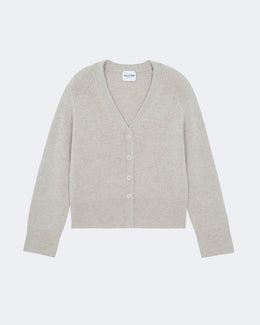Gilet en cachemire blanc et beige pour femme - Kujten packshot