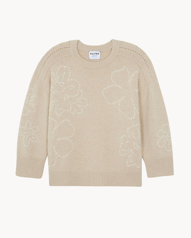 Pull Diane Flower beige organic - Image principale