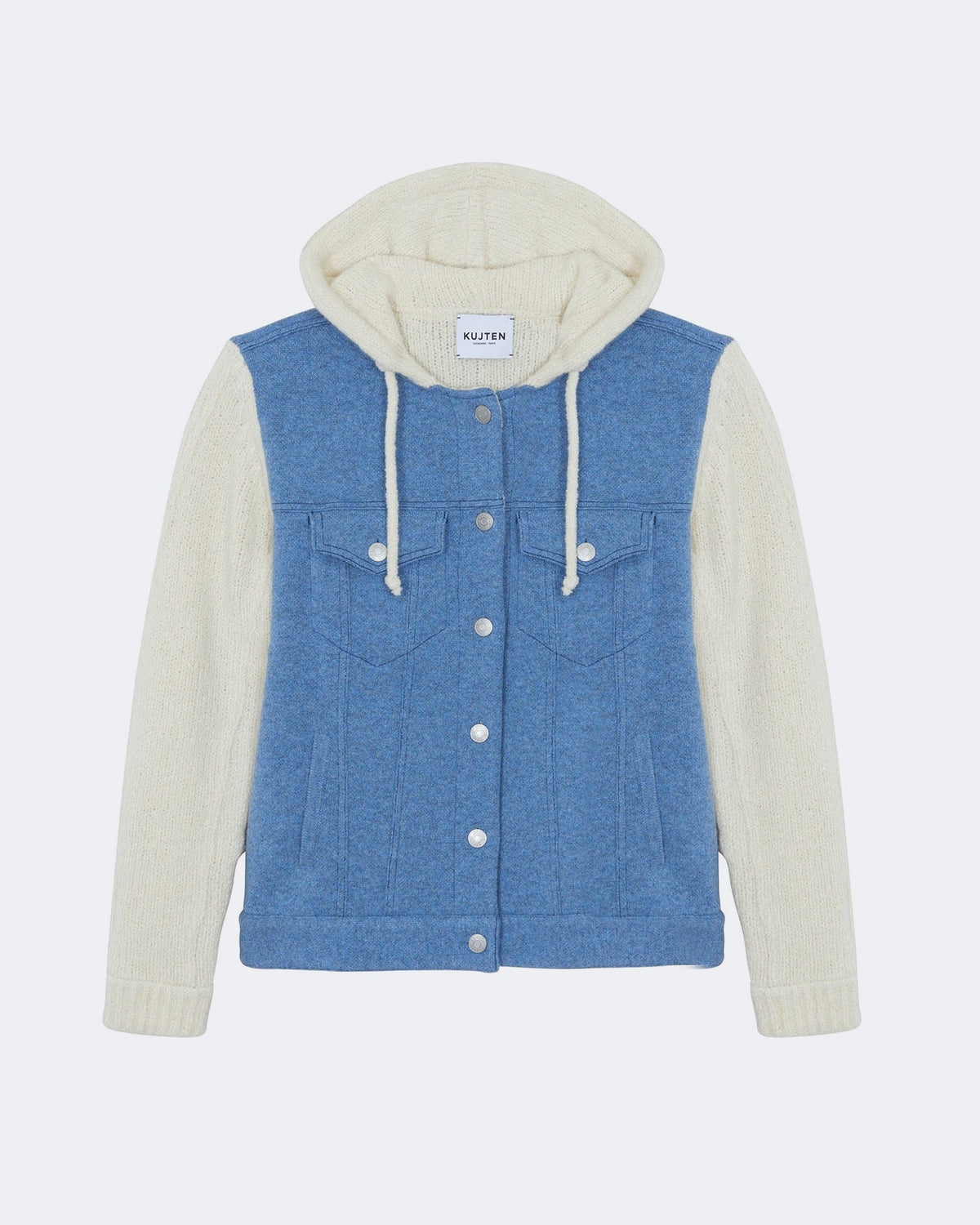 Veste en cachemire bleu pour femme - Kujten packshot