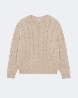 Pull en cachemire beige pour femme - Kujten packshot