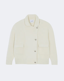 Veste en cachemire blanc pour femme - Kujten packshot