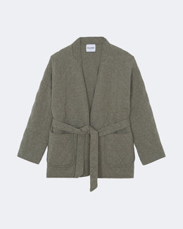 Veste en cachemire kaki pour femme - Kujten packshot