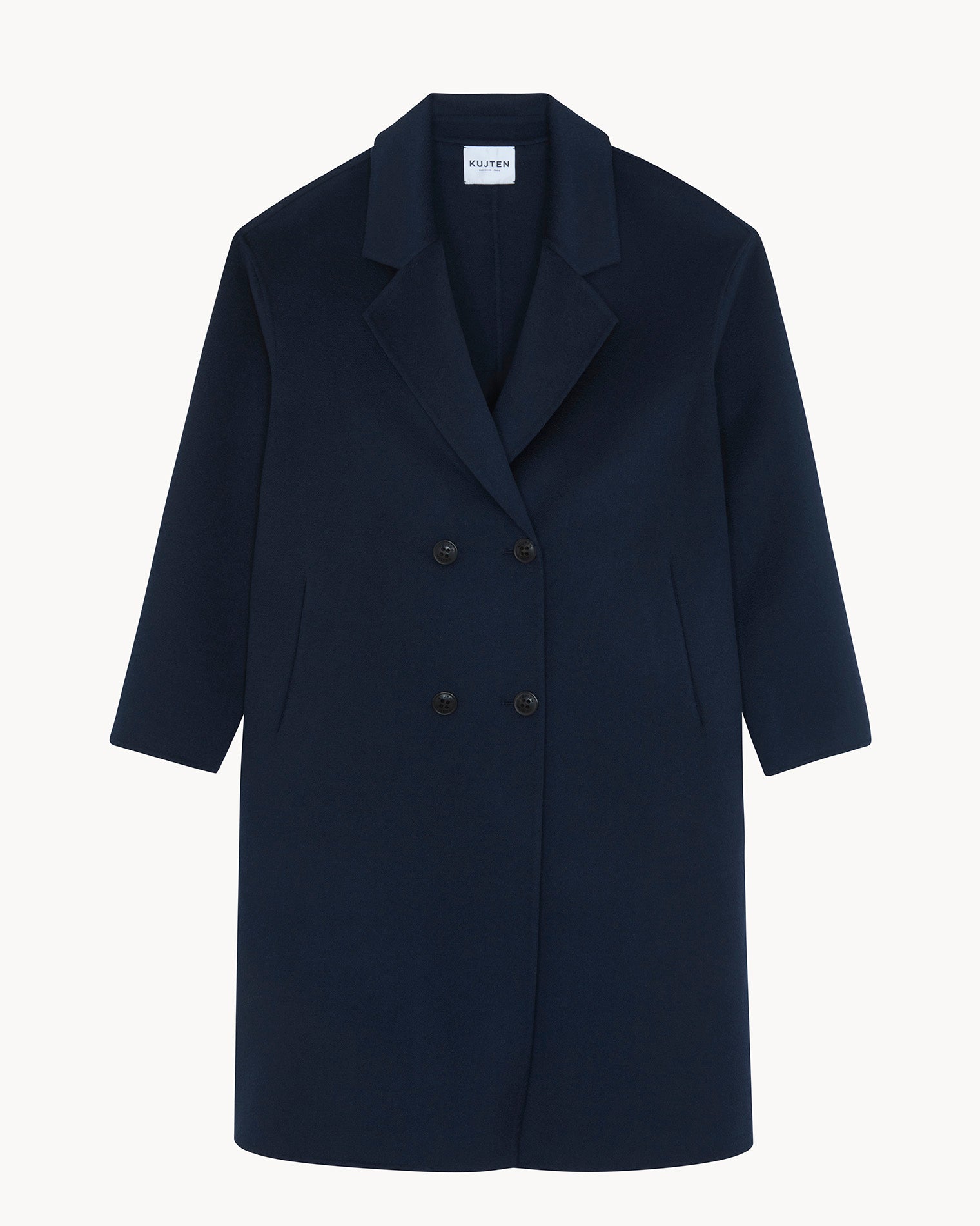 Dark Navy Blue Cashmere Coat Kujten Cashmere