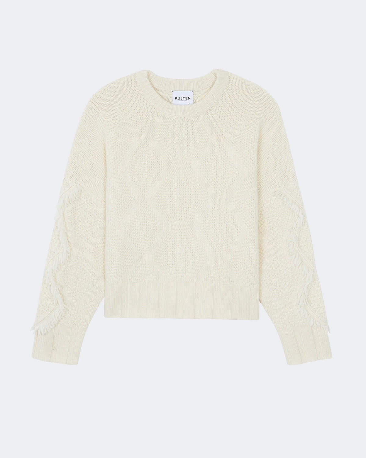 Pull en cachemire blanc pour femme - Kujten packshot