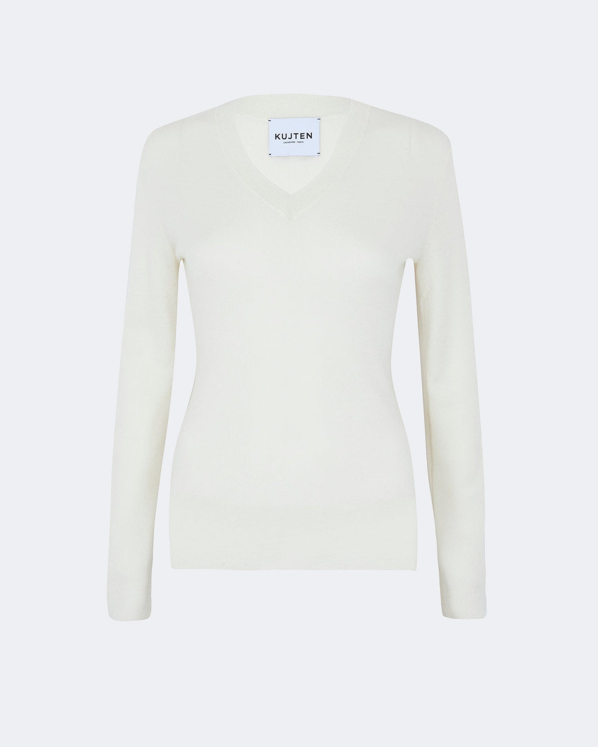 Pull en cachemire blanc pour femme - Kujten packshot