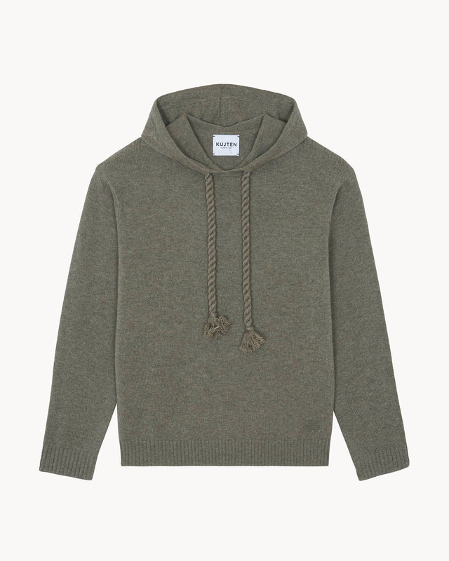 Pull Hoodie Bakia kaki chiné - Image principale