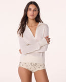 Pull tracey tricotage jersey blanc - Kujten