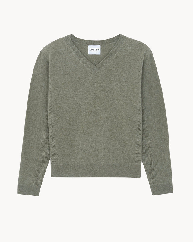 Pull Maylise kaki chiné - Image principale