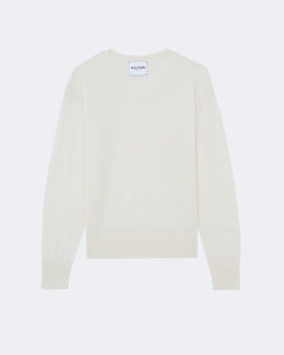 Pull en cachemire blanc pour femme - Kujten packshot