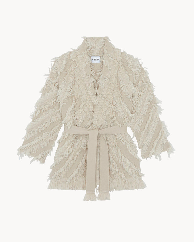 Jacket Miko Fringes organic beige - Image principale