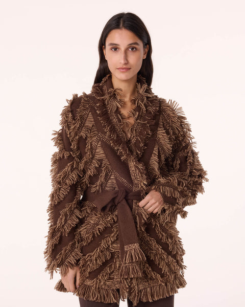 Jacket Miko Fringes brown - Image principale