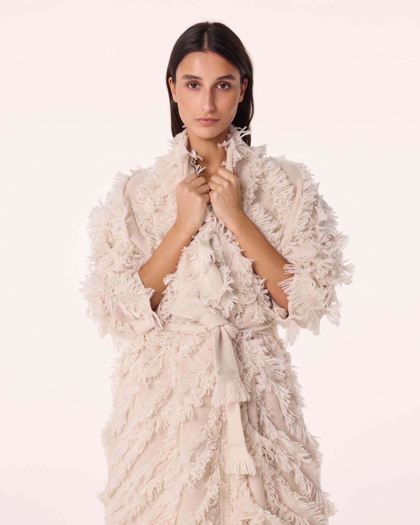 Jacket Mika Fringes organic beige