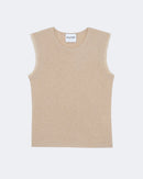 Top en cachemire beige pour femme - Kujten packshot